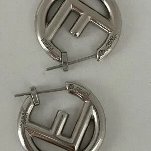 Fendi Silver Hoop Earrings